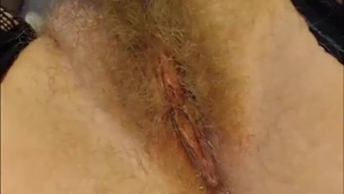 Amateur Blonde'S Hairy Pussy: Close-Up