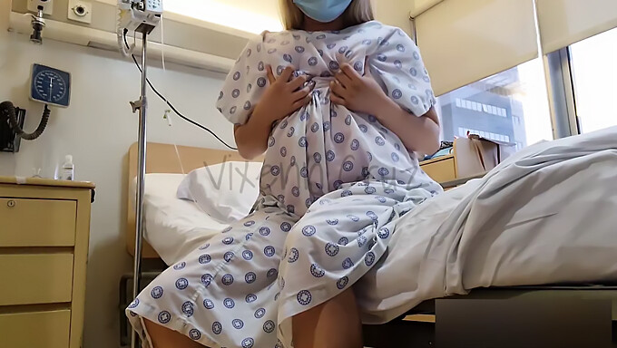 Asian Beauty Squirts In Public Hospital Room